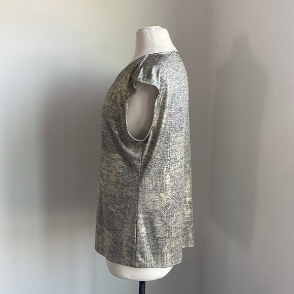 CALVIN KLEIN Tank Womens Sz XL Gold Metallic Holiday - Picture 4 of 6